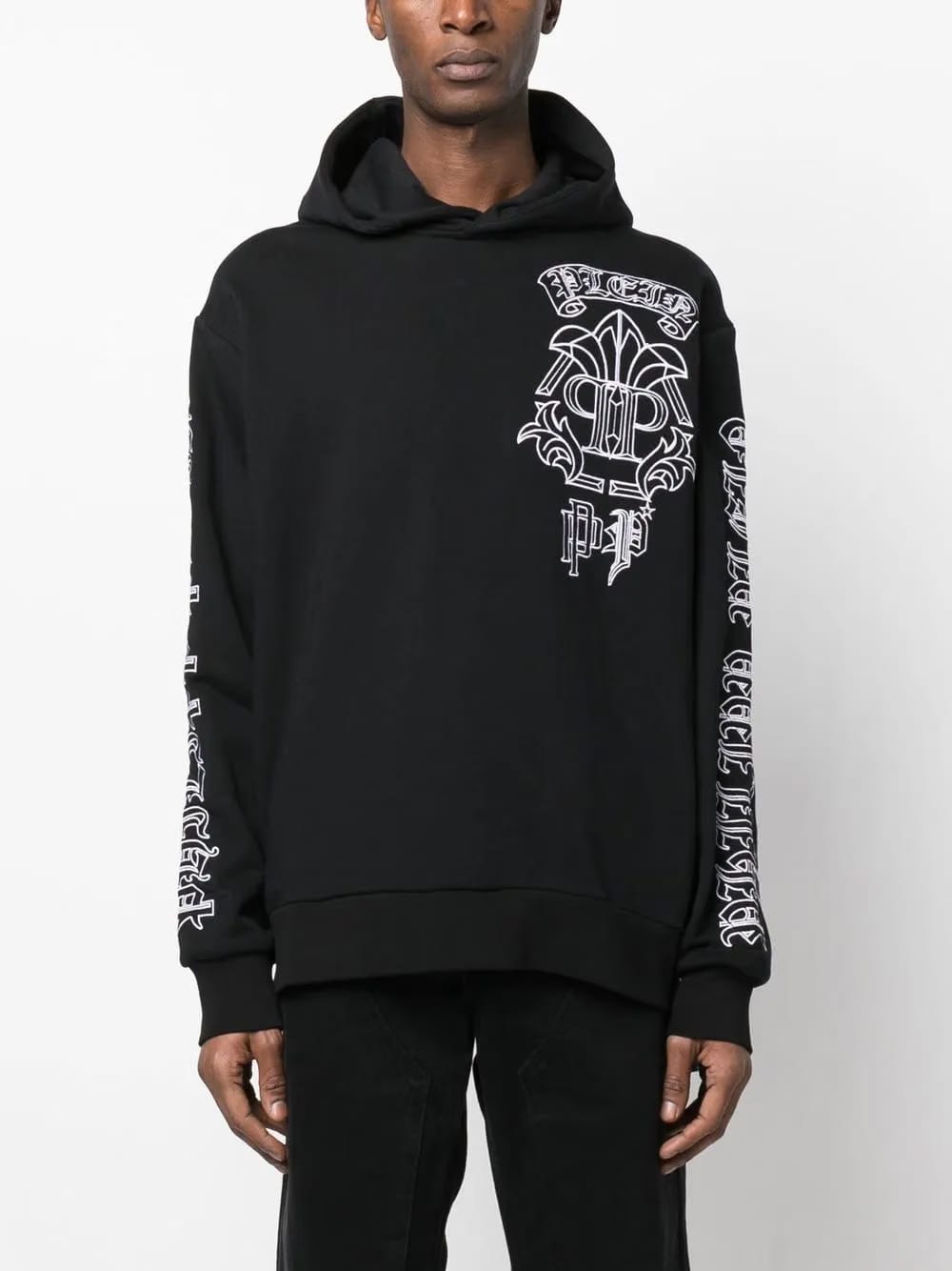 skull-print logo-embroidered Hoodie