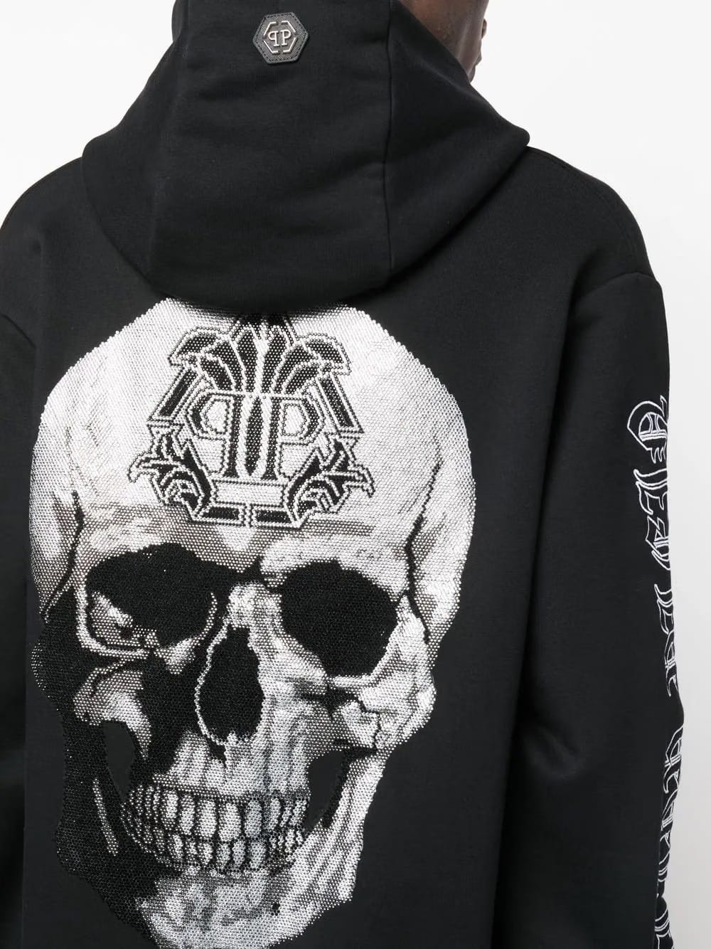 skull-print logo-embroidered Hoodie