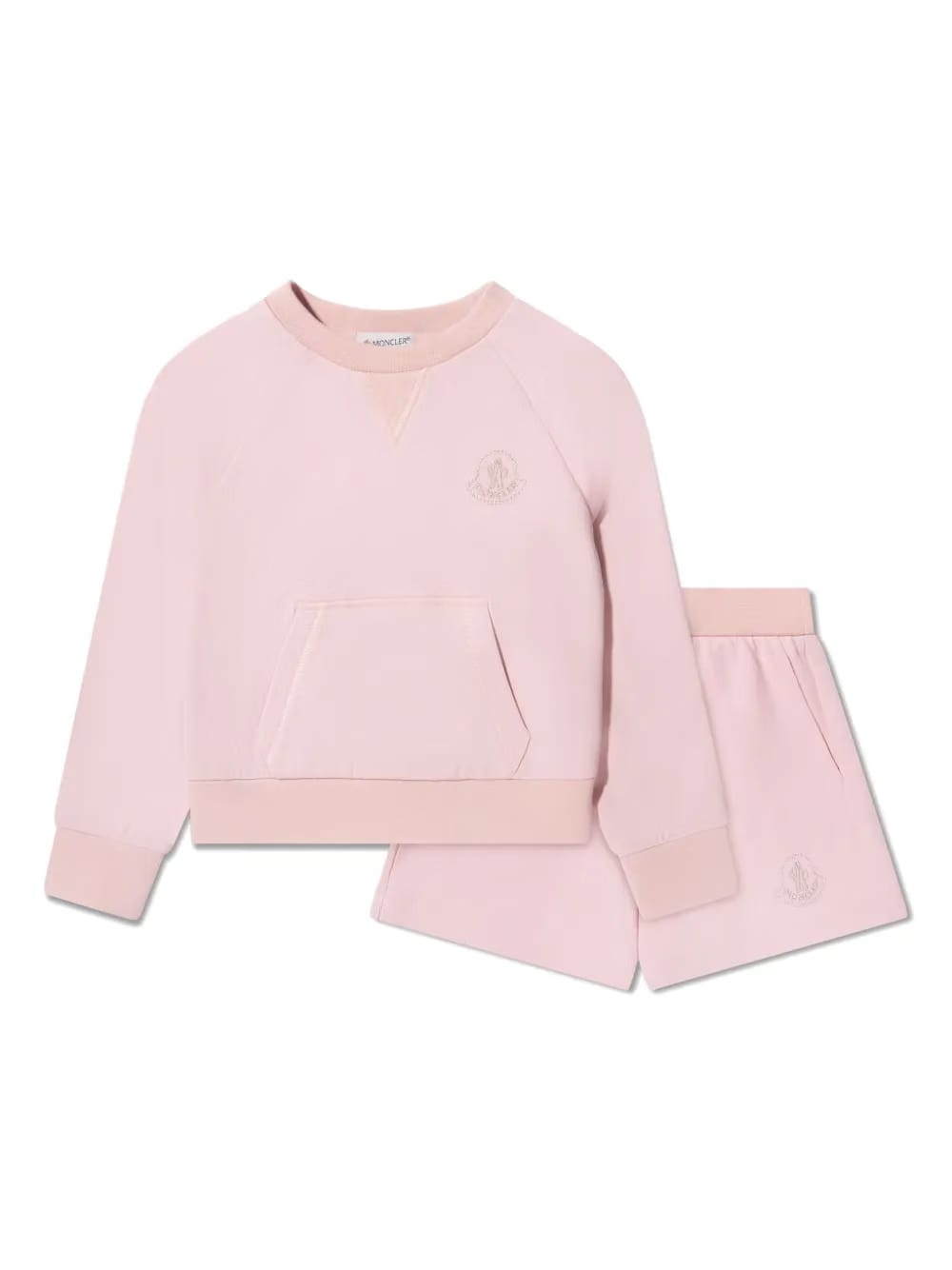 logo-embroidered cotton sweatshirt set