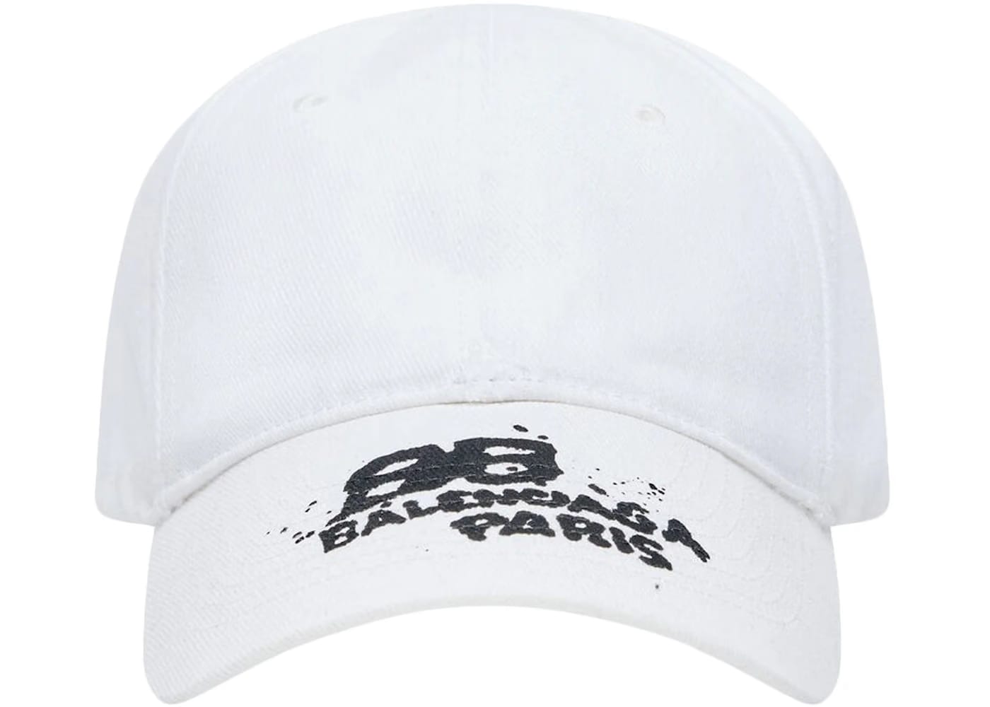 Balenciaga Hand Drawn BB Icon Velcro Tab Baseball Cap White/Black