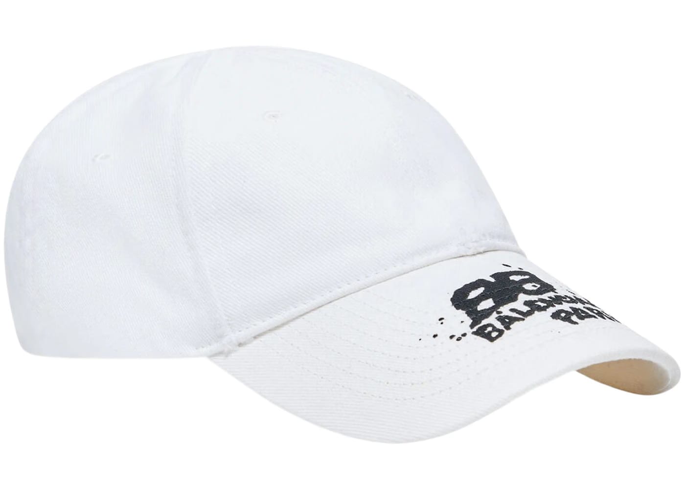 Balenciaga Hand Drawn BB Icon Velcro Tab Baseball Cap White/Black