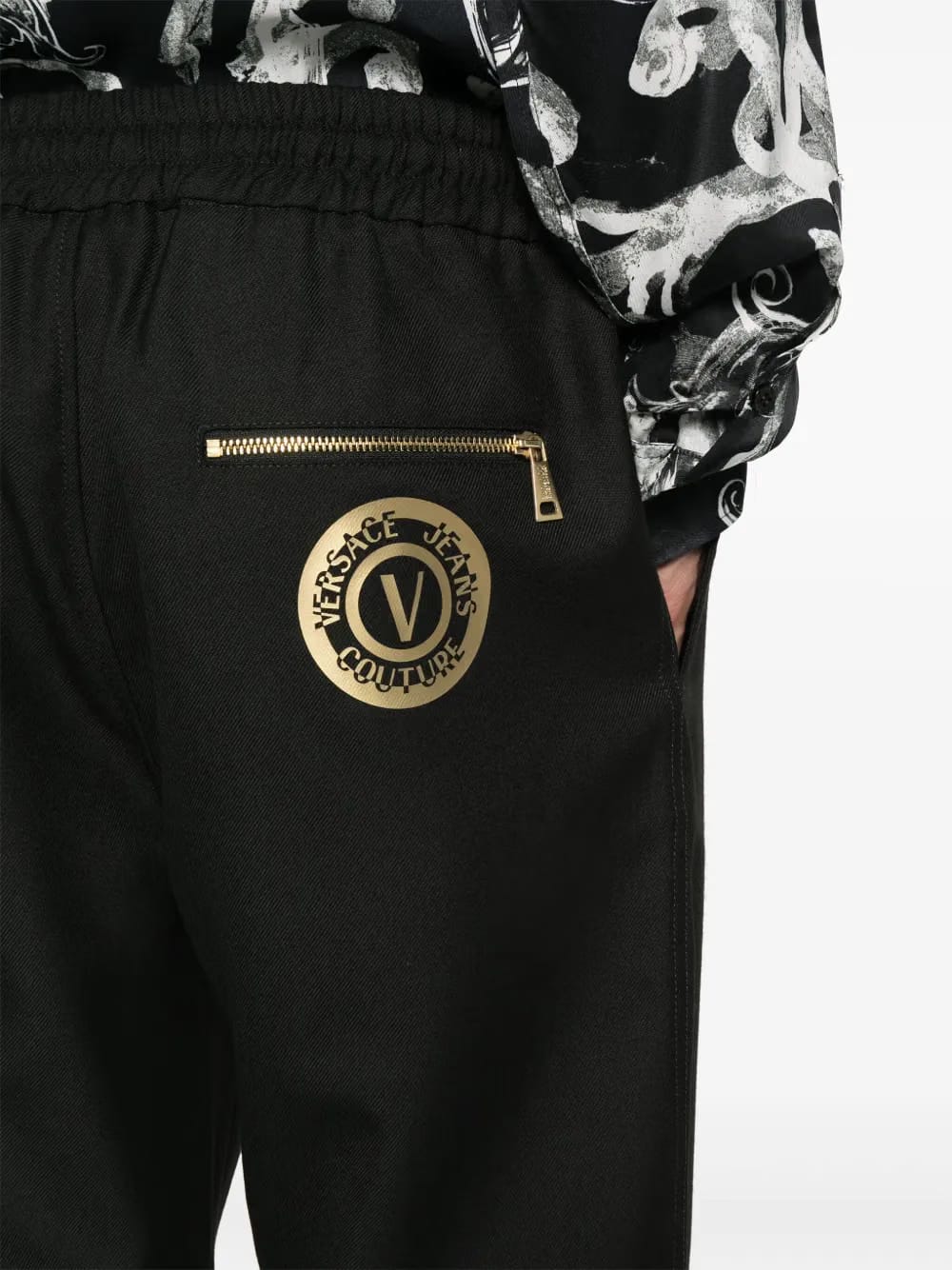 V-Emblem tapered trousers