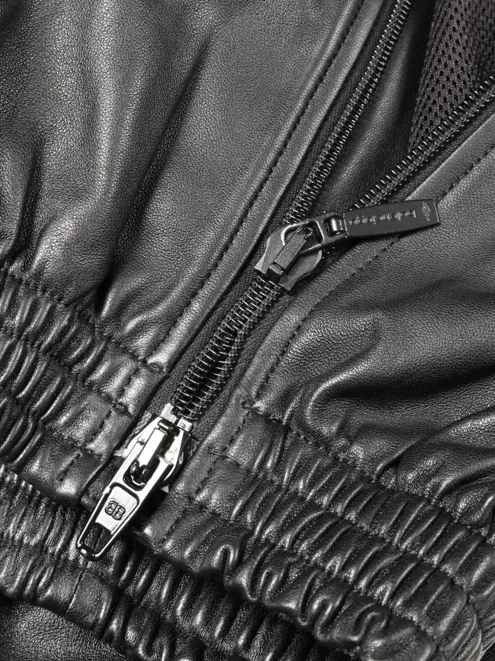 2000s 3B Icon leather track jacket