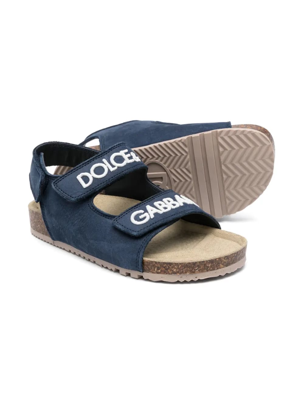 logo-embroidered touch-strap sandals
