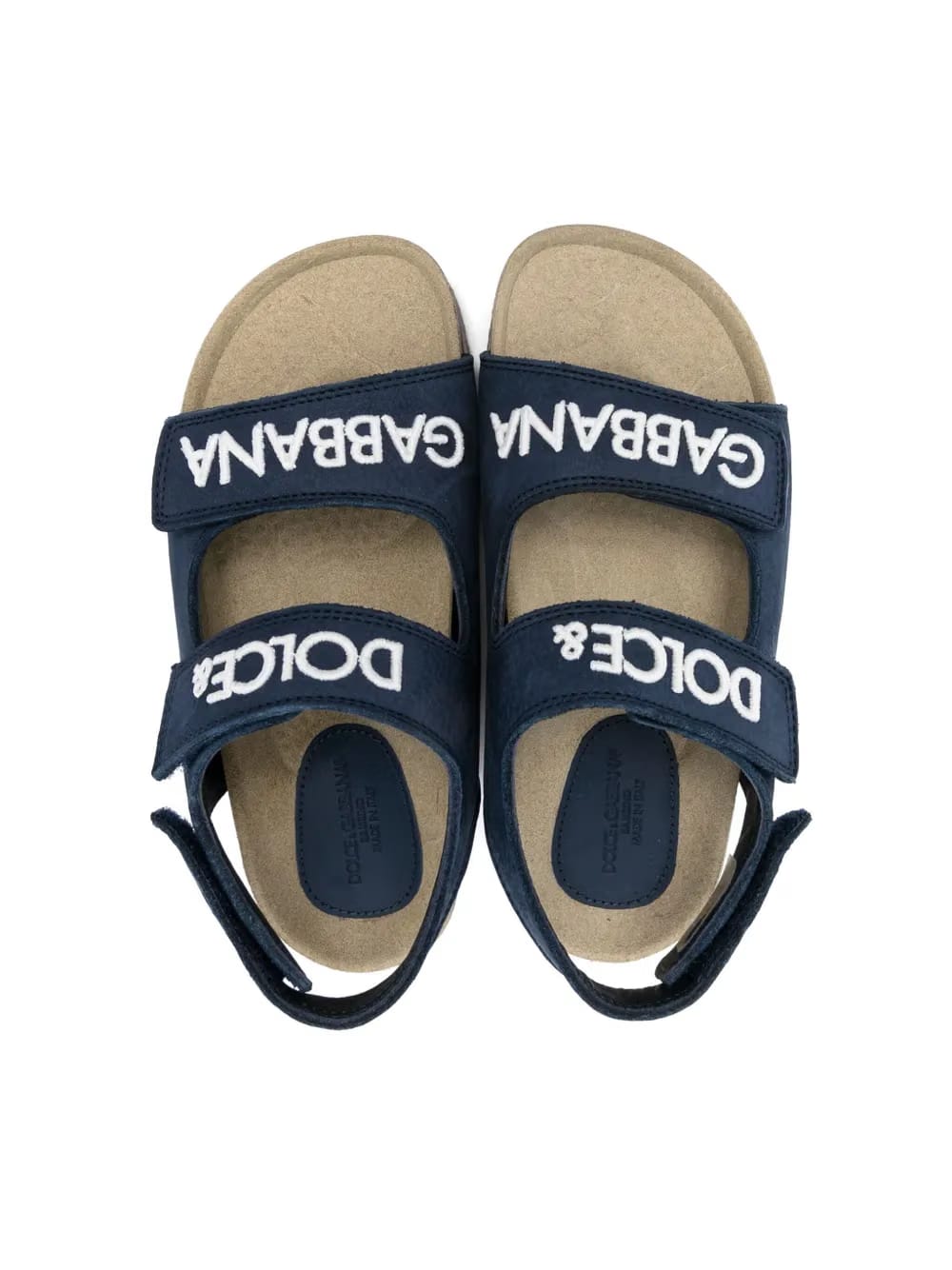 logo-embroidered touch-strap sandals