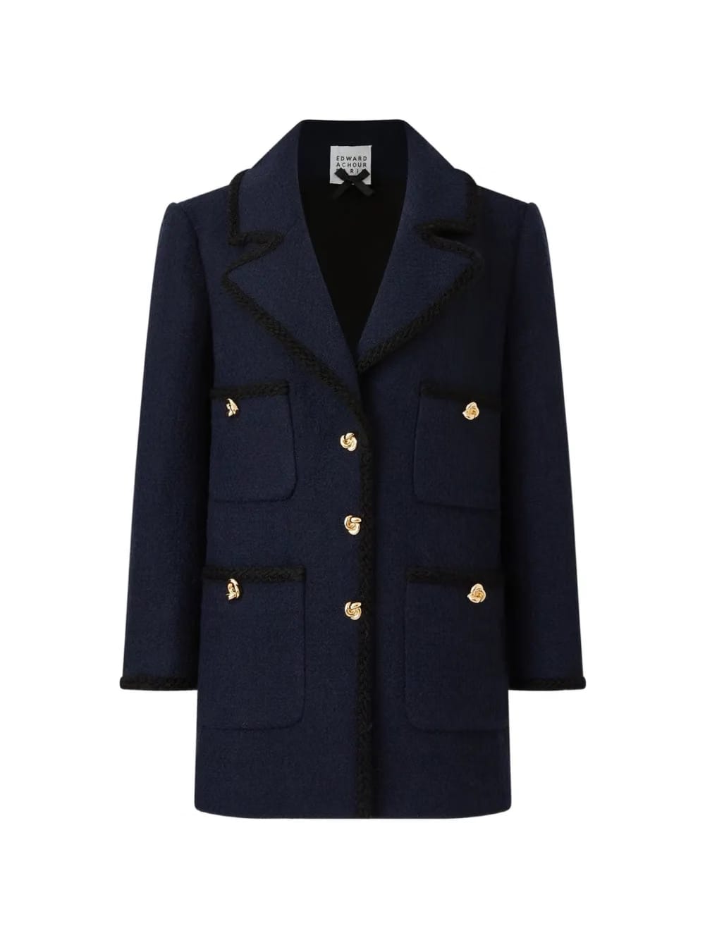 gold-tone button braided jacket
