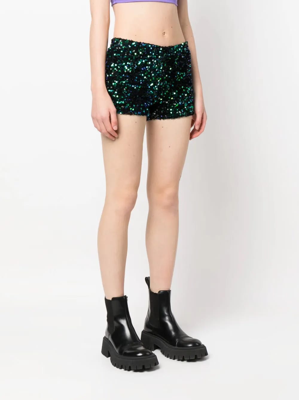 sequin-embellished mini shorts