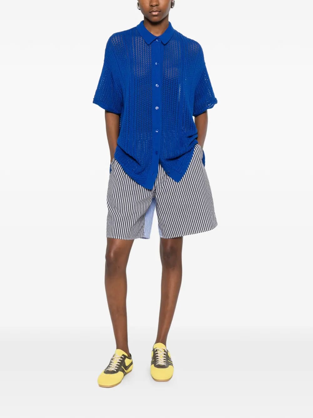 open-work buttoned shirt