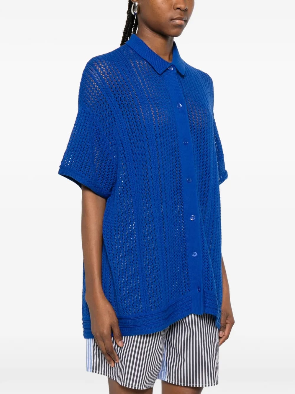 open-work buttoned shirt