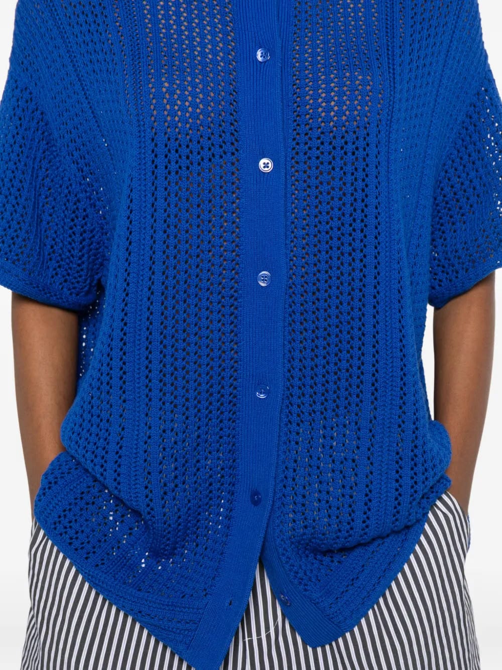 open-work buttoned shirt