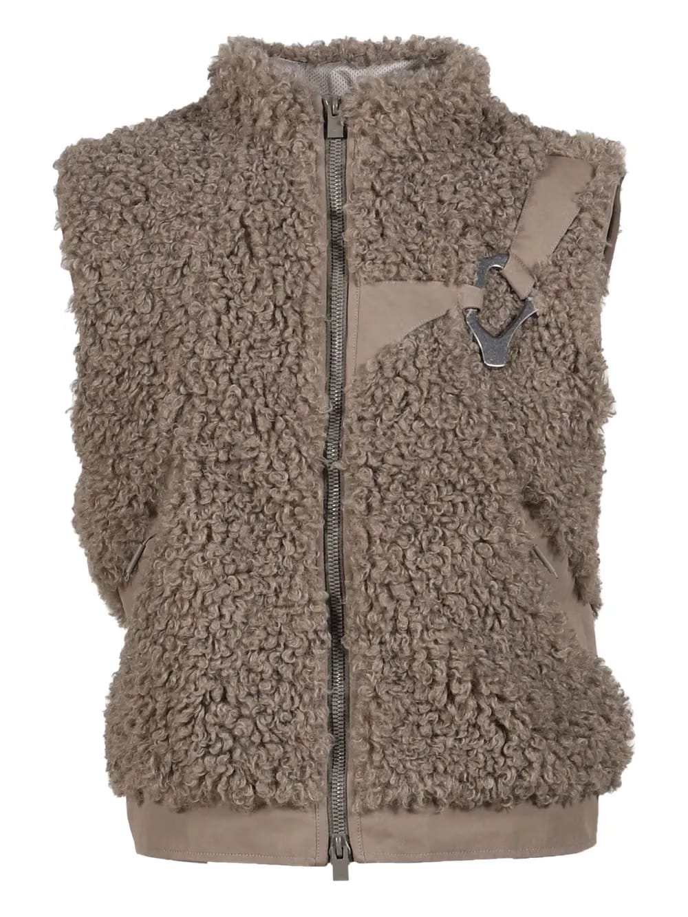 buckle-detail teddy vest
