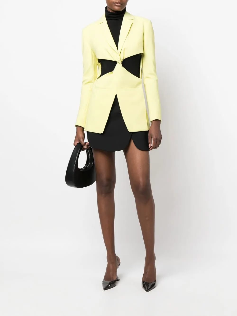 cut-out twisted blazer