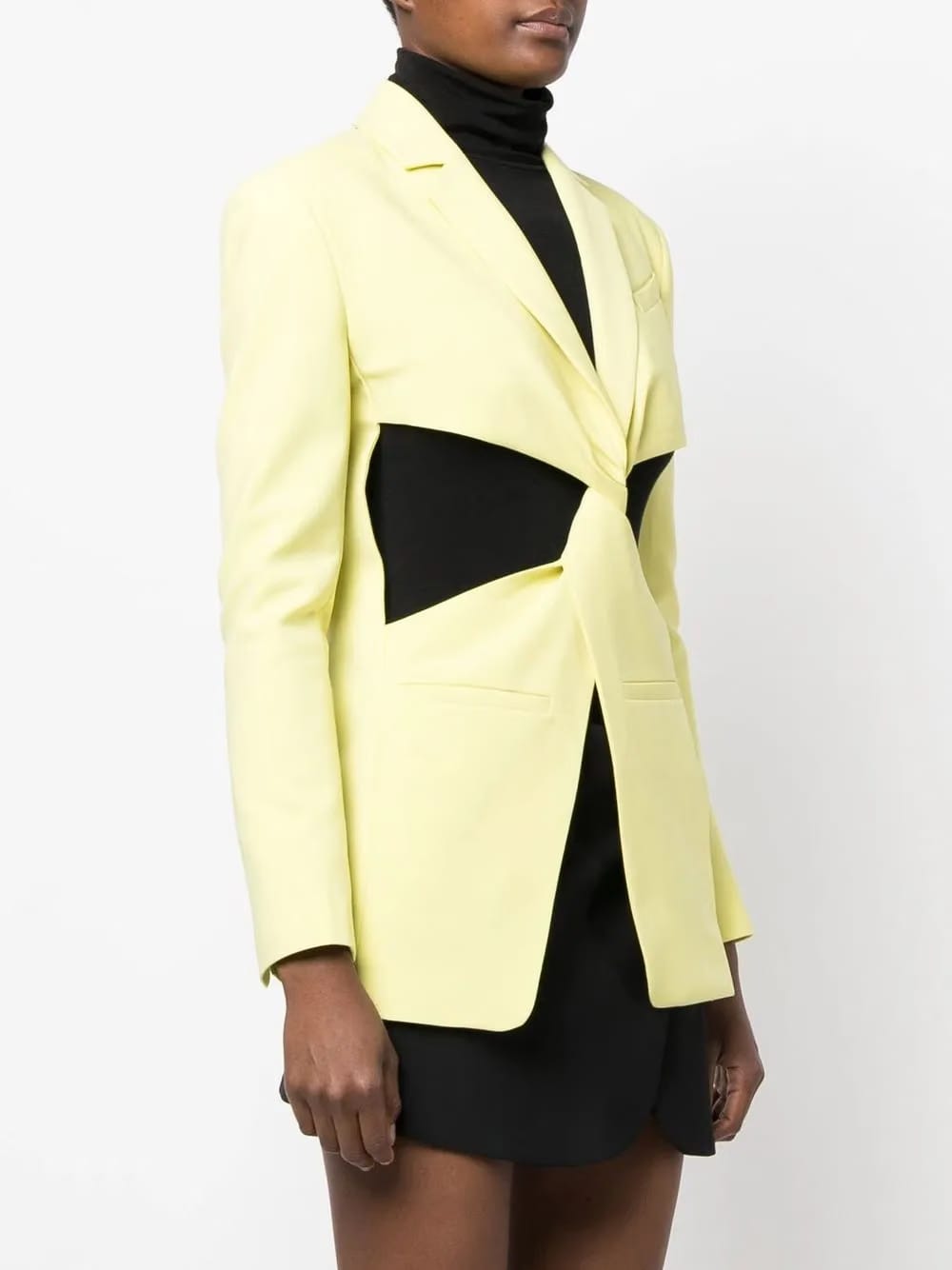 cut-out twisted blazer