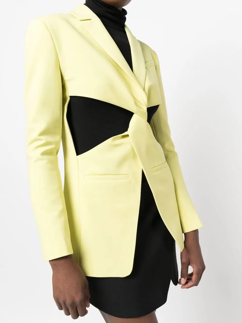 cut-out twisted blazer