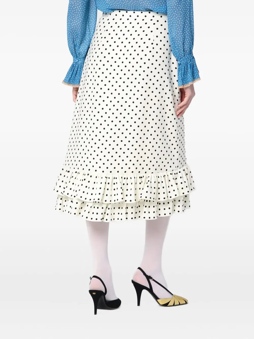polka dot-print midi skirt 