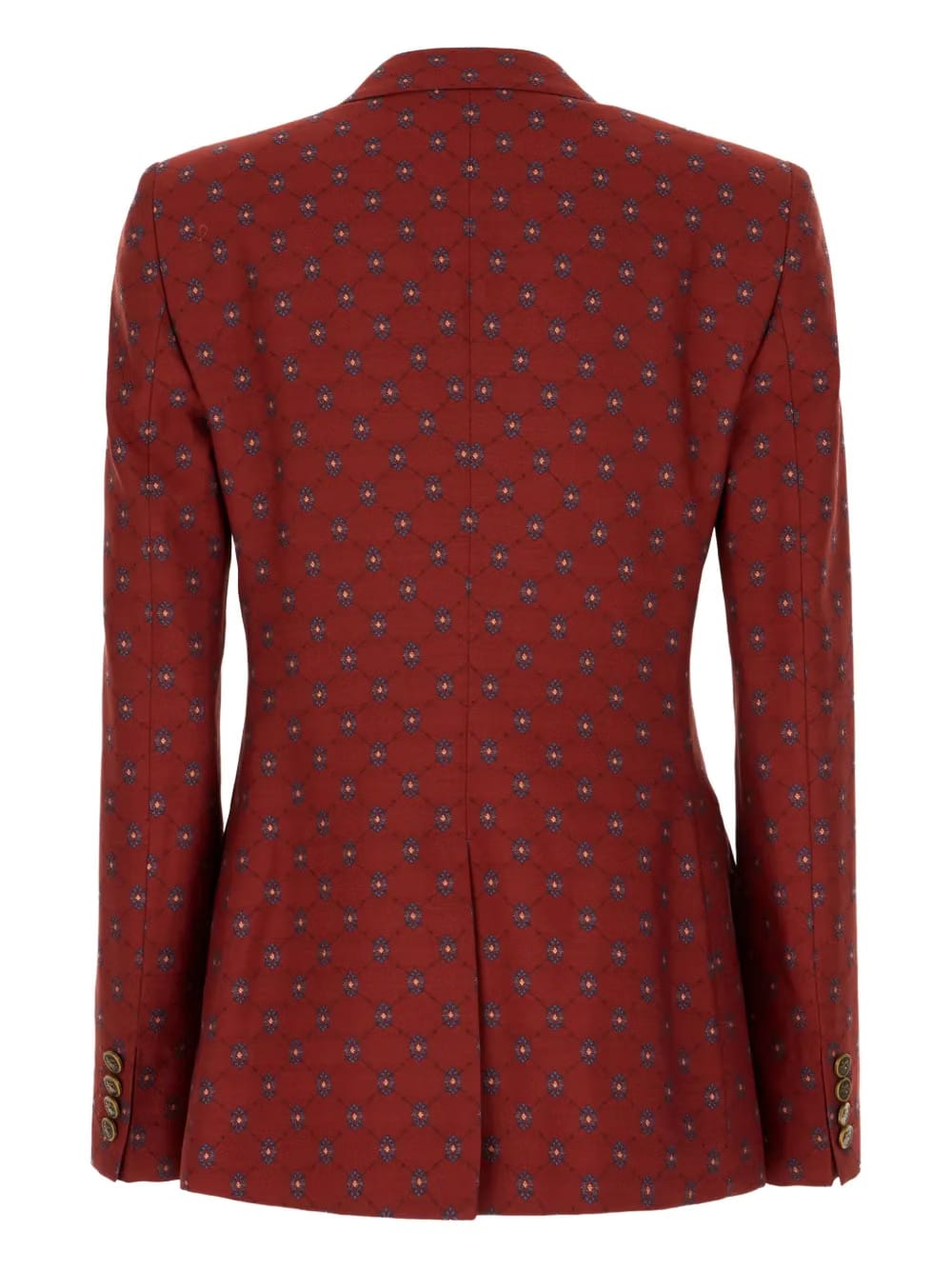 geometric-pattern double-breasted blazer