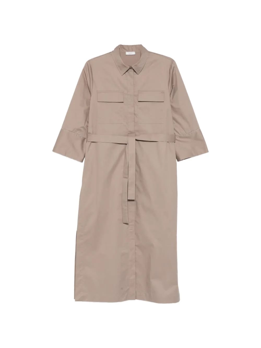 chest-pockets belted dress