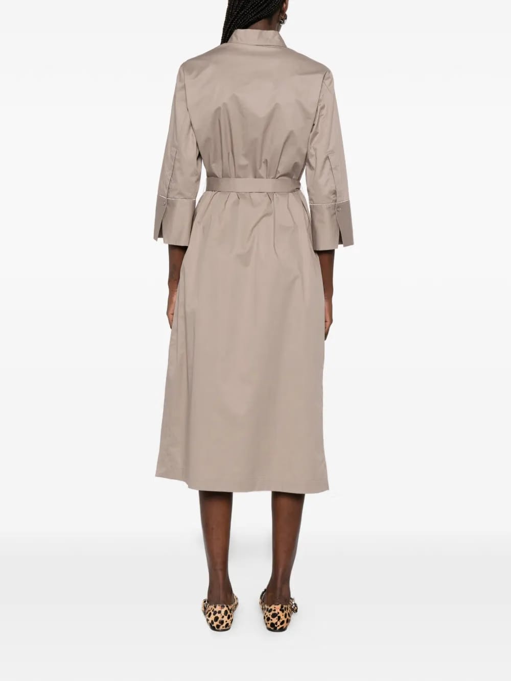 chest-pockets belted dress