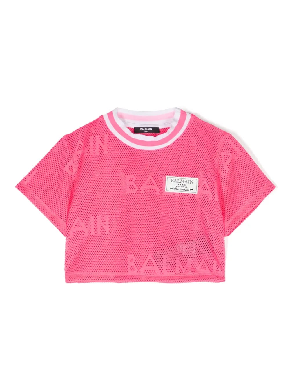 logo-patch mesh T-Shirt