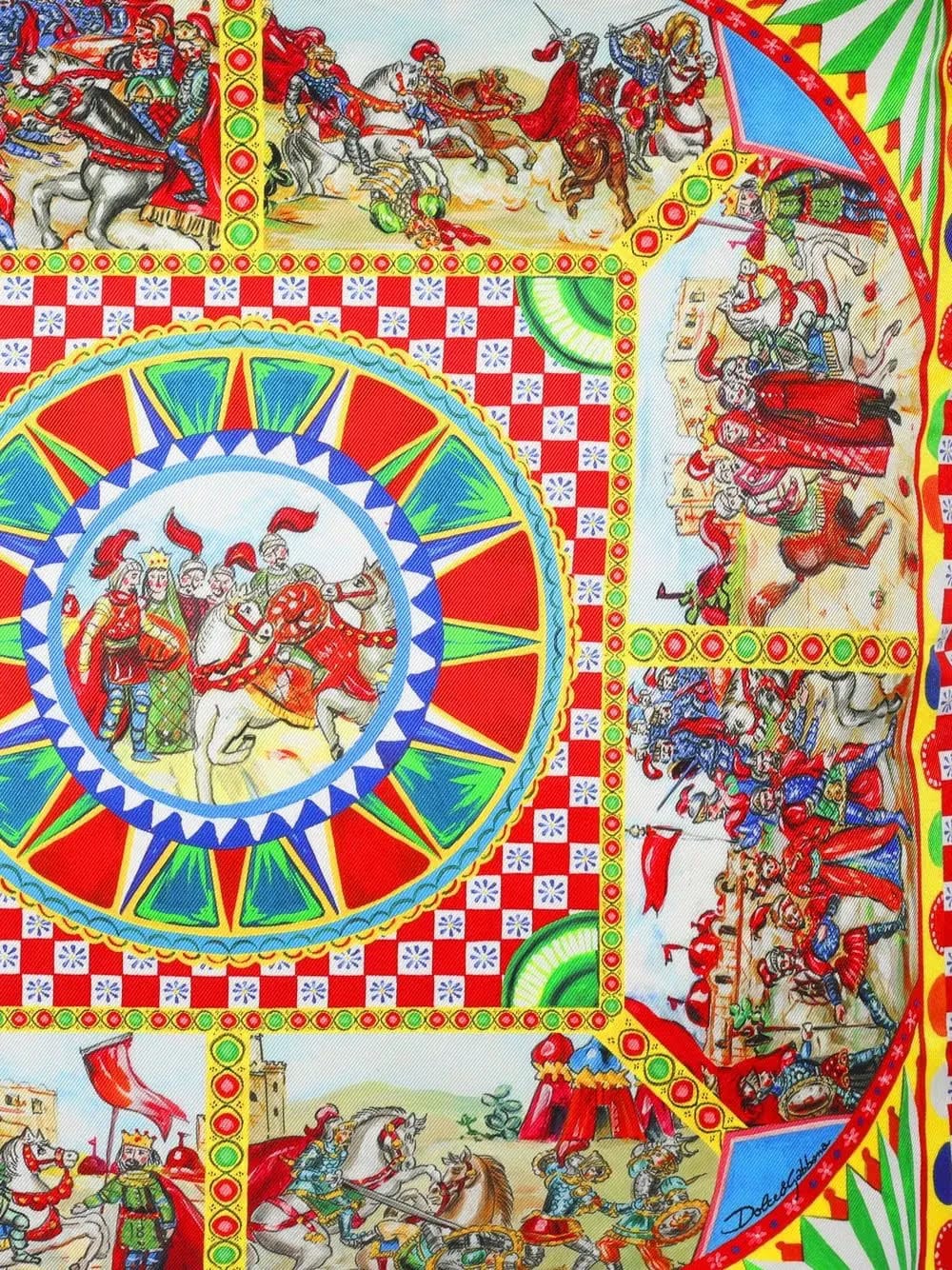 large Carretto silk cushion