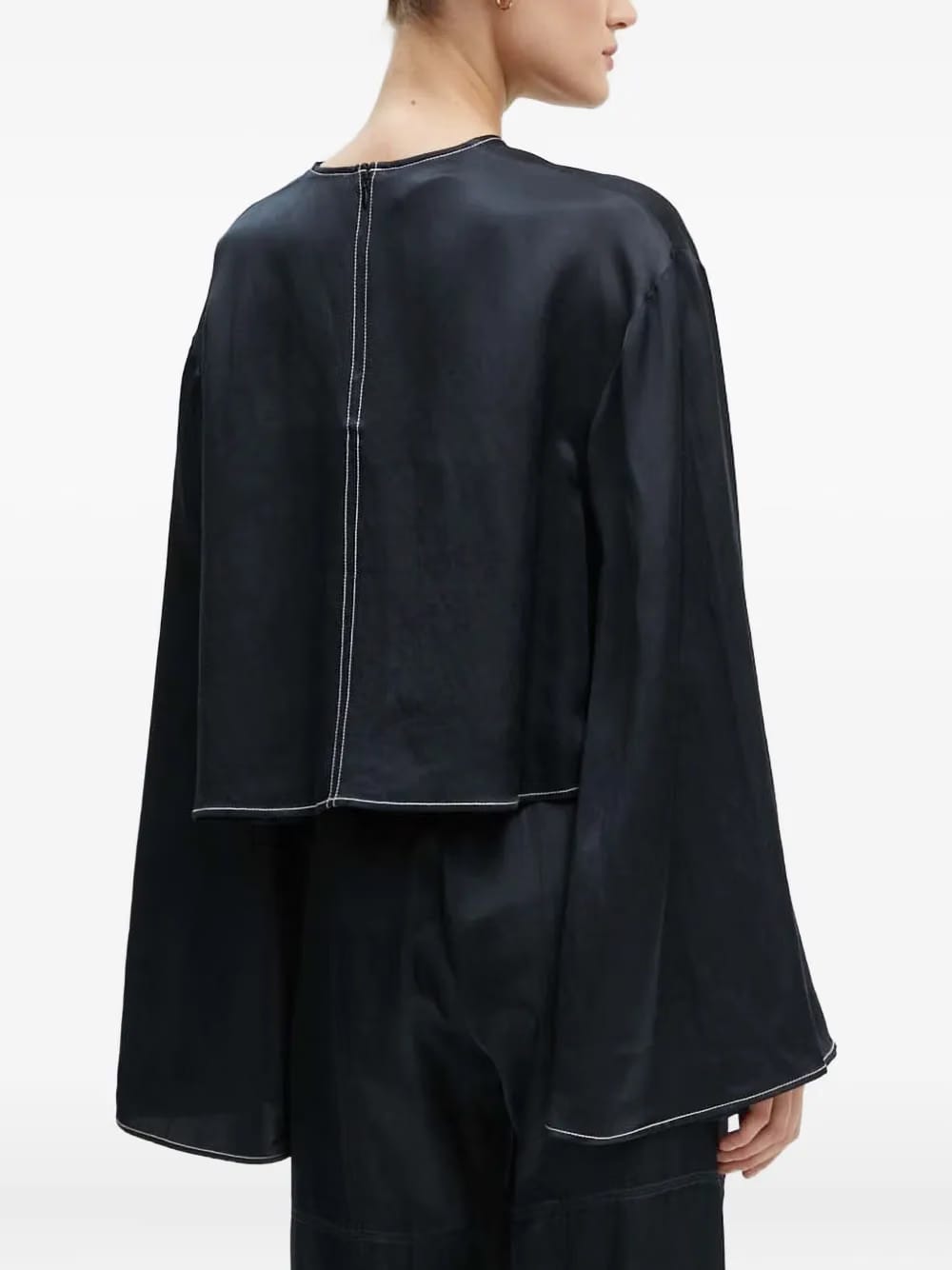 contrast-stitching top