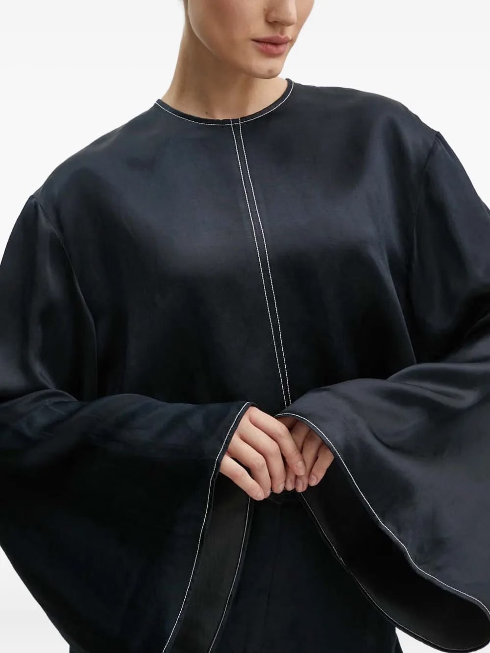 contrast-stitching top