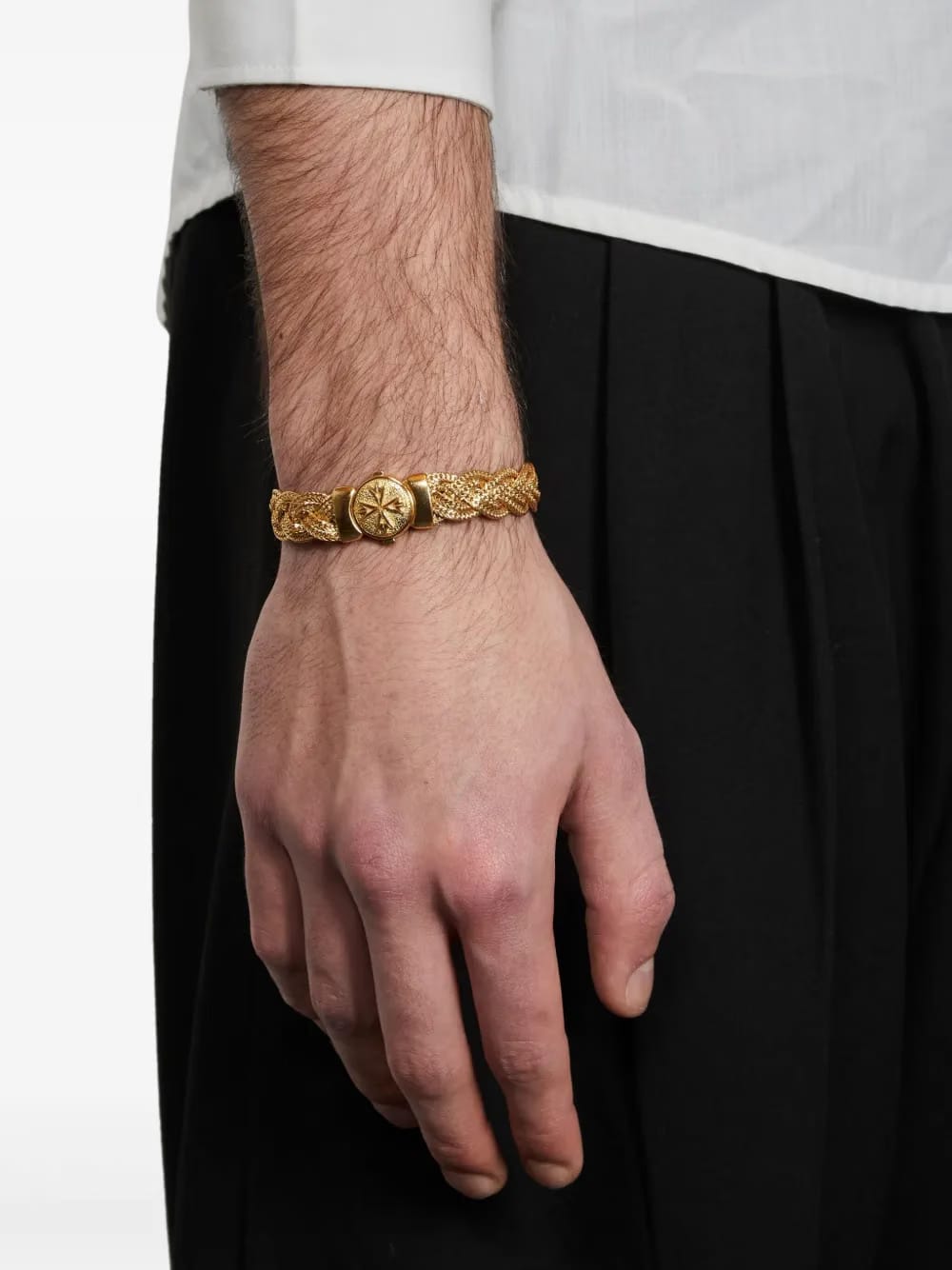 large diamond-cut flat braided bracelet