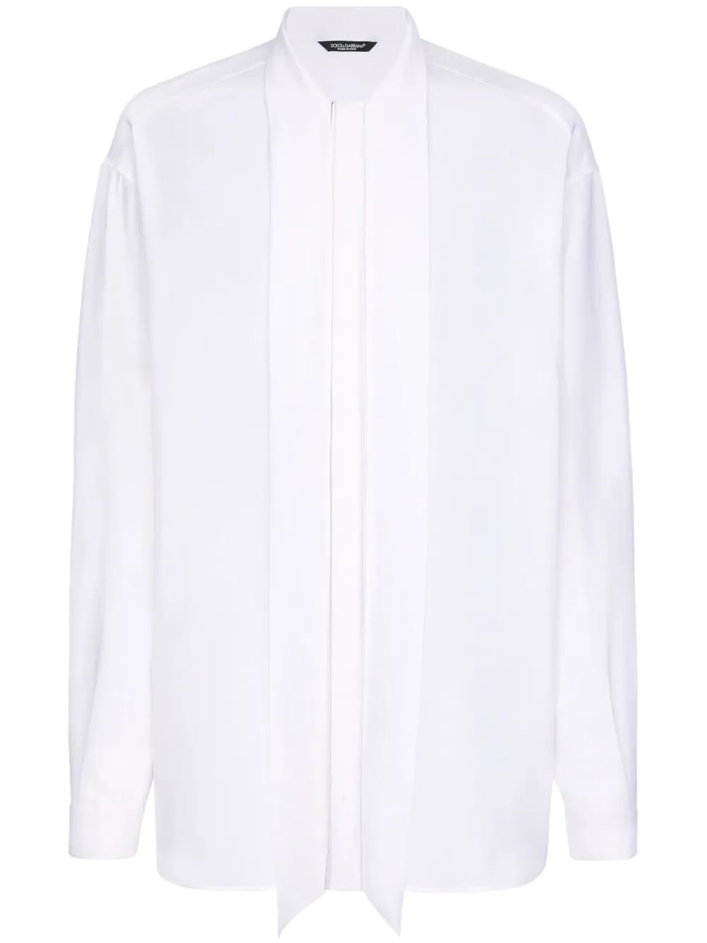 scarf-collar silk crepe shirt