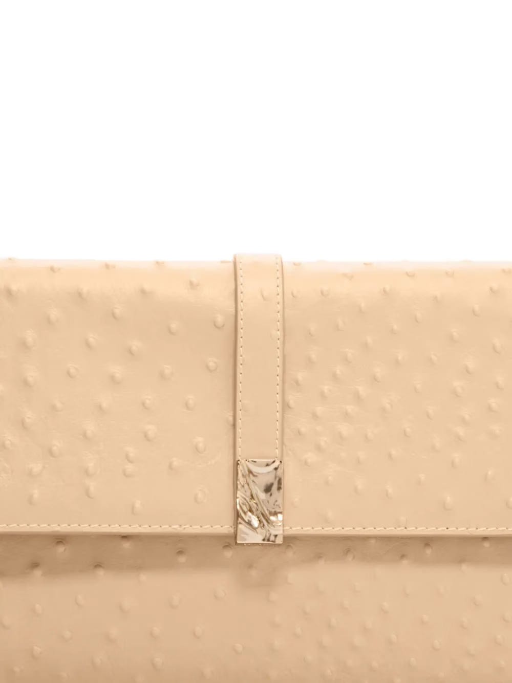 MOHINI ostrich-effect leather clutch bag