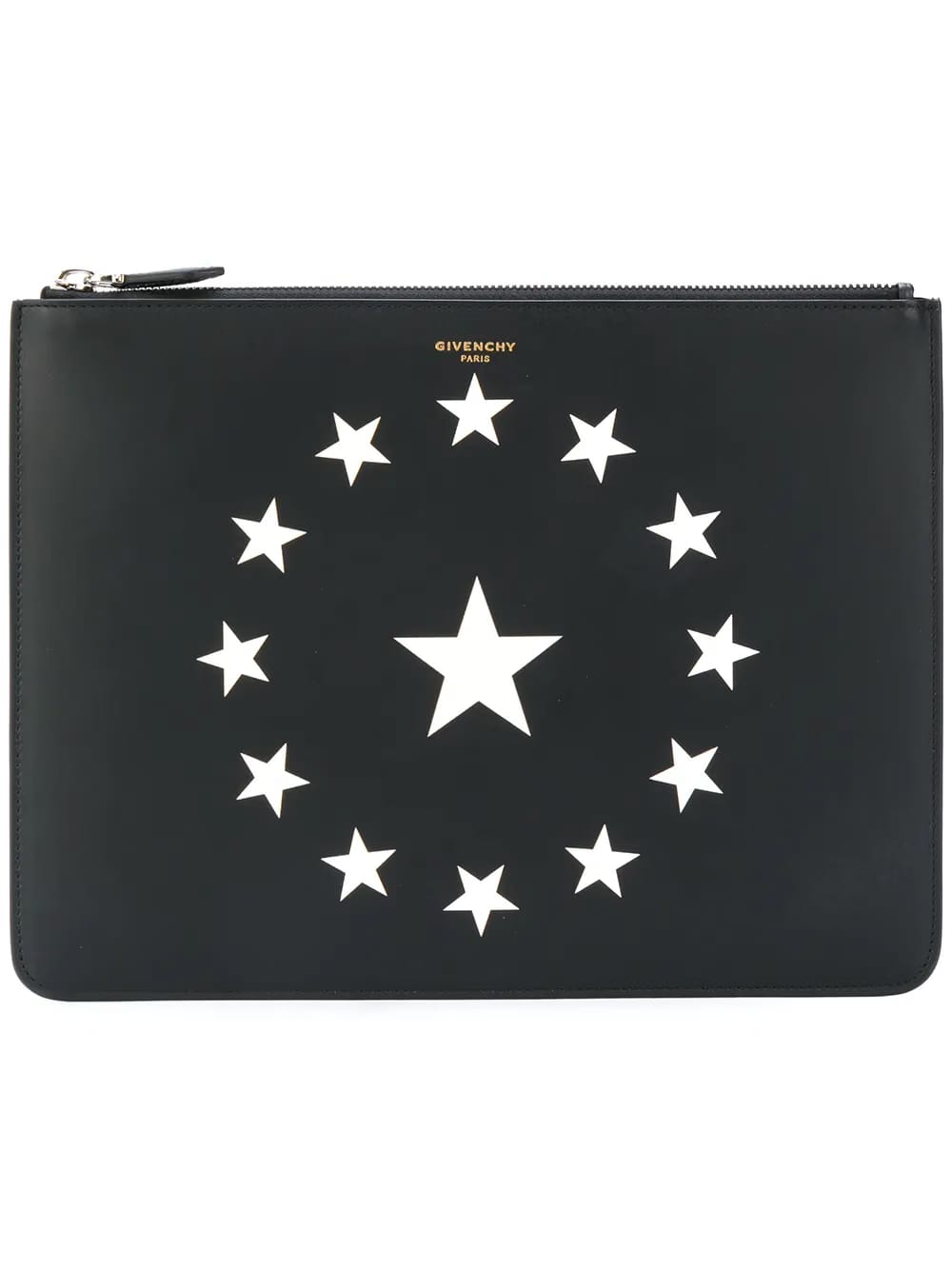 star printed clutch