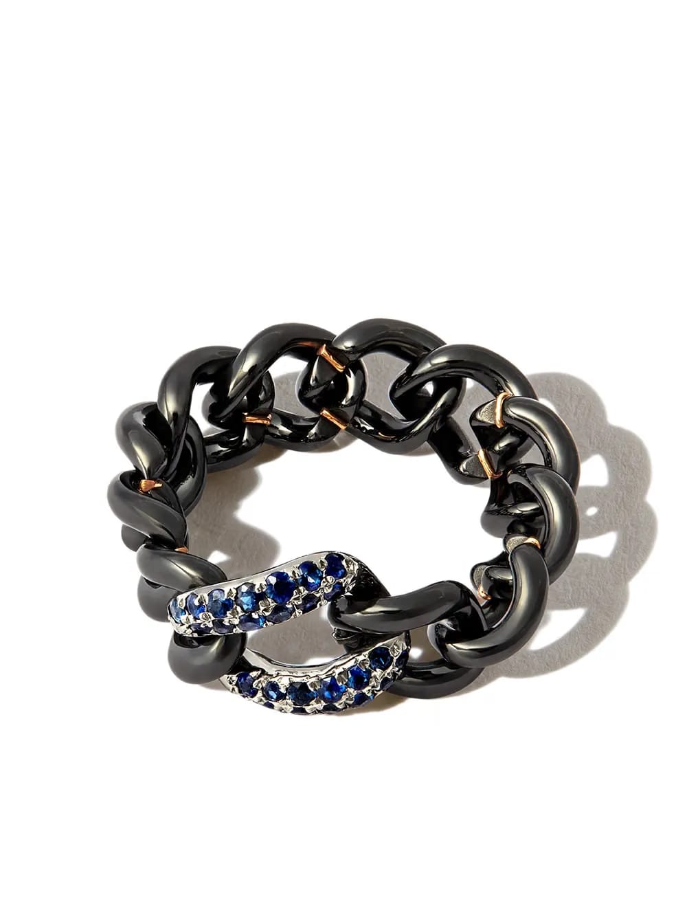 18K black gold jumbo link ring