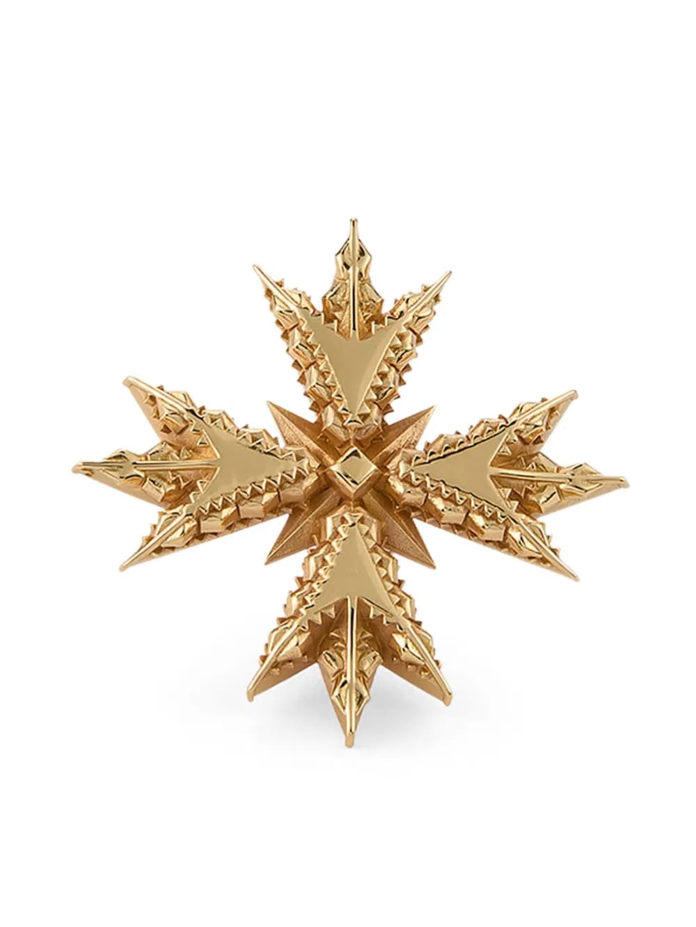 Crest gold-plated brooch