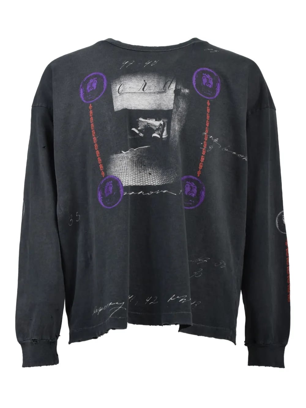 distressed long-sleeved T-Shirt