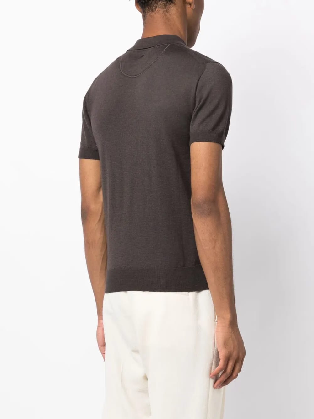 knitted short-sleeve polo shirt