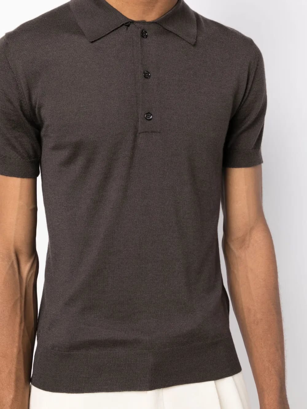 knitted short-sleeve polo shirt