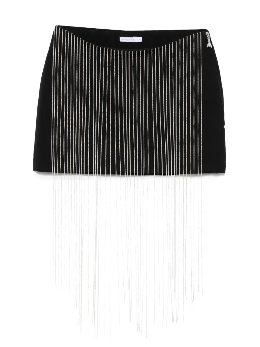rhinestone-embellished fringe mini skirt