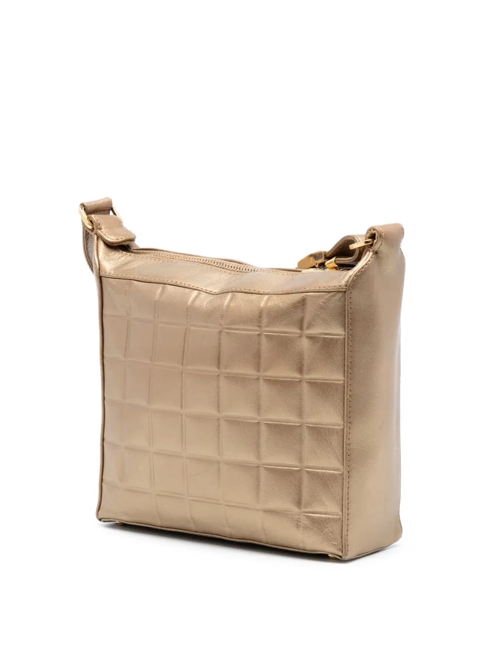 2000-2002 CC Chocolate Bar Metallic Lambskin shoulder bag