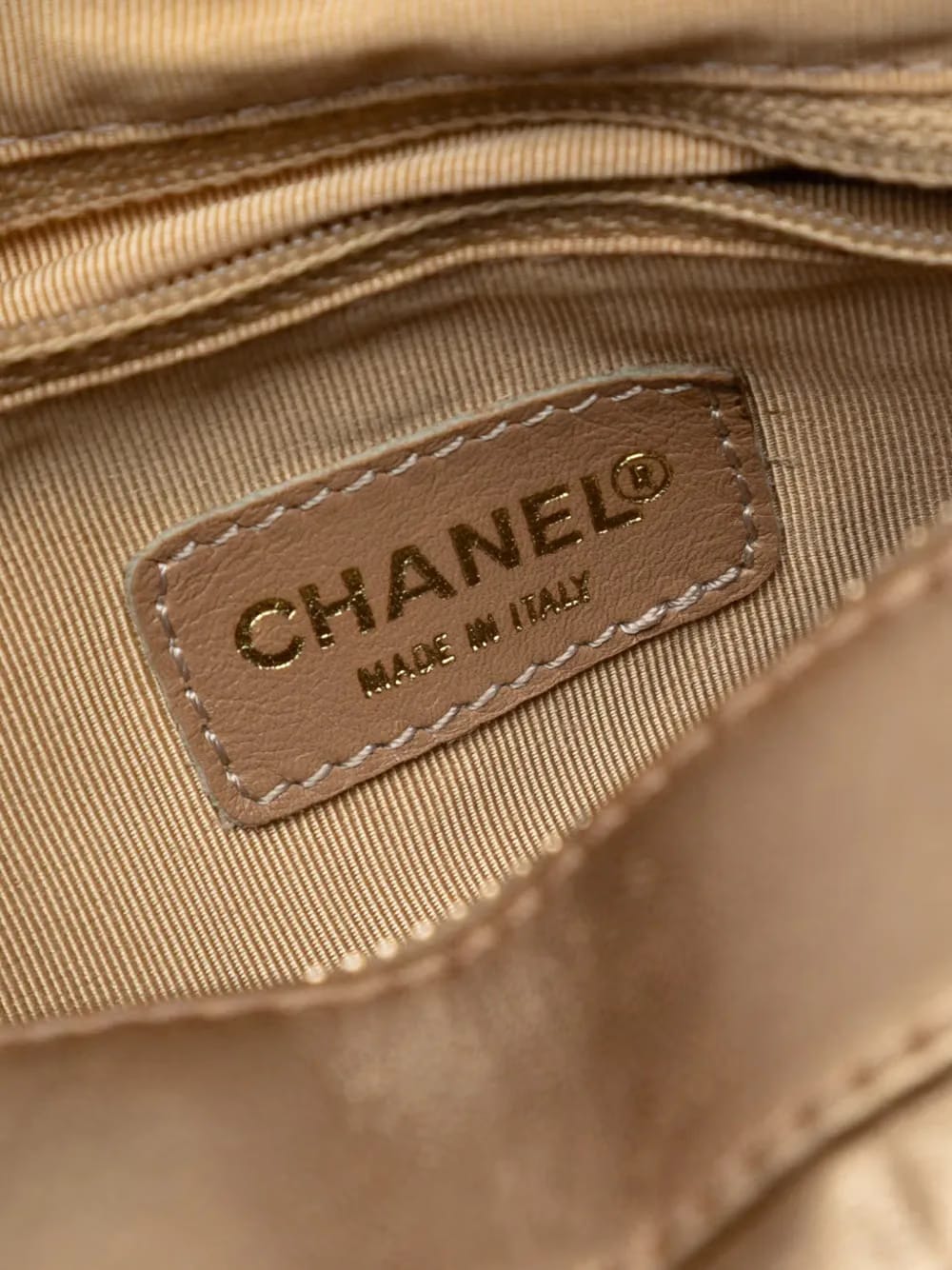 2000-2002 CC Chocolate Bar Metallic Lambskin shoulder bag