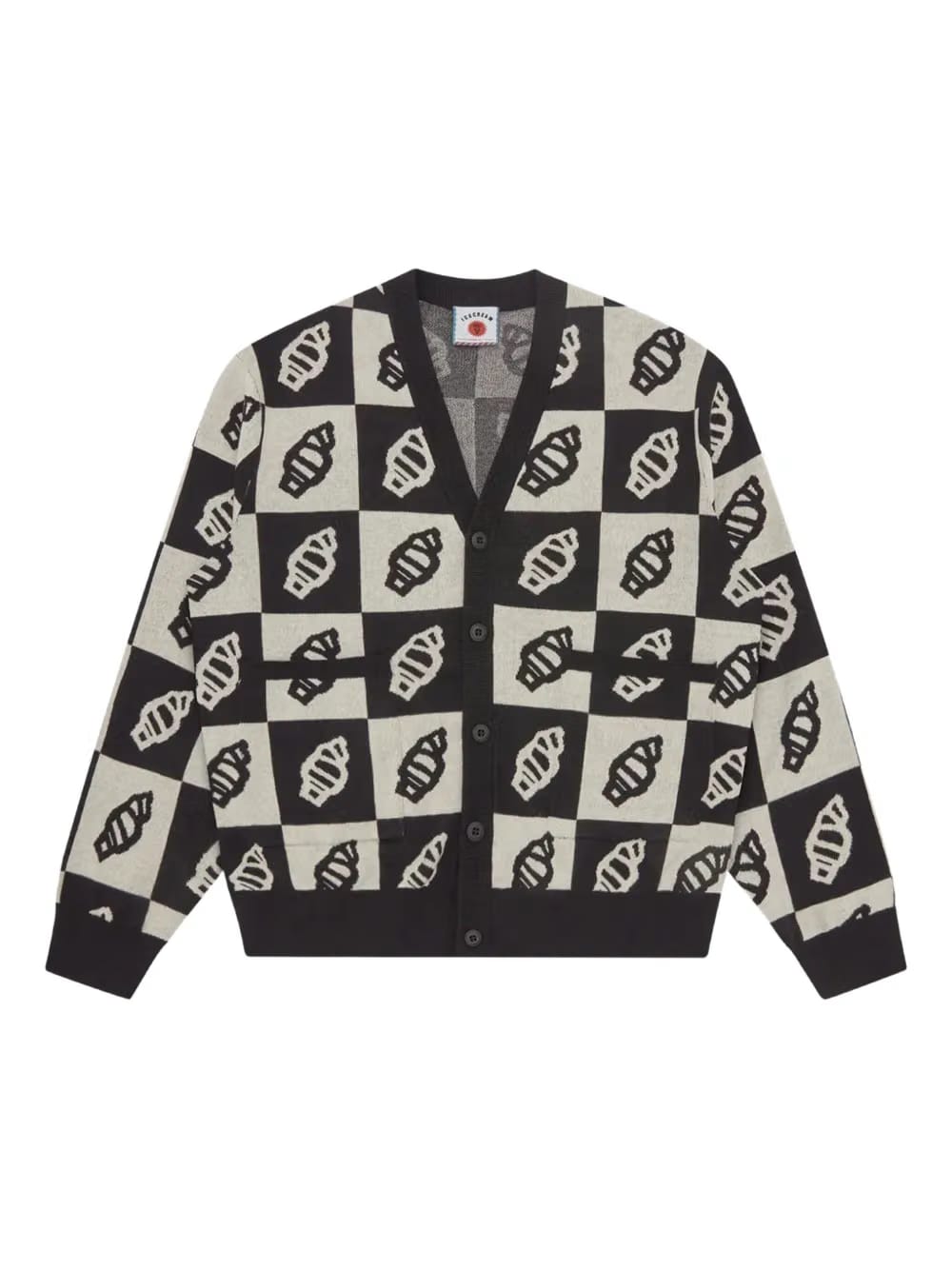 leaf-motif knitted cardigan