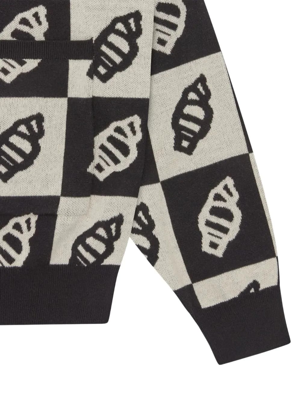 leaf-motif knitted cardigan