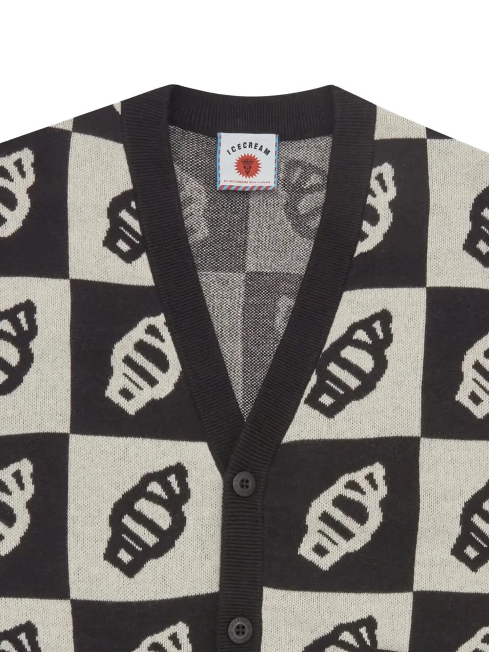 leaf-motif knitted cardigan