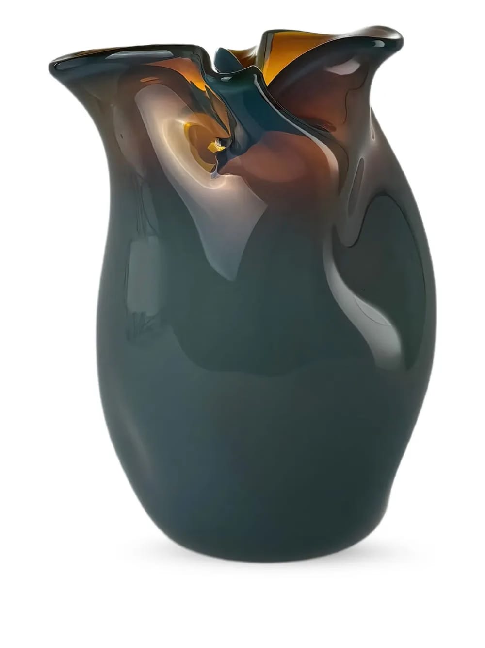 Conch scalloped-edge glass vase (28cm)