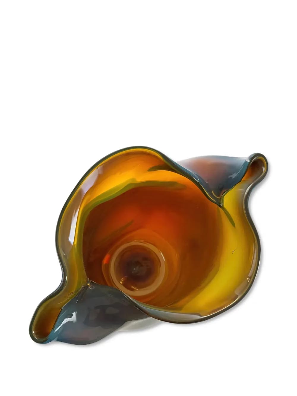 Conch scalloped-edge glass vase (28cm)