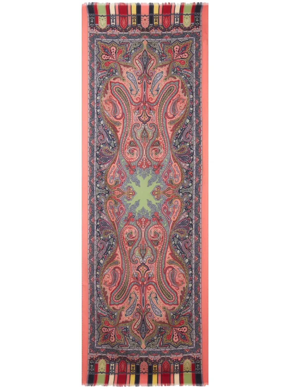 paisley-print wool-silk blend scarf