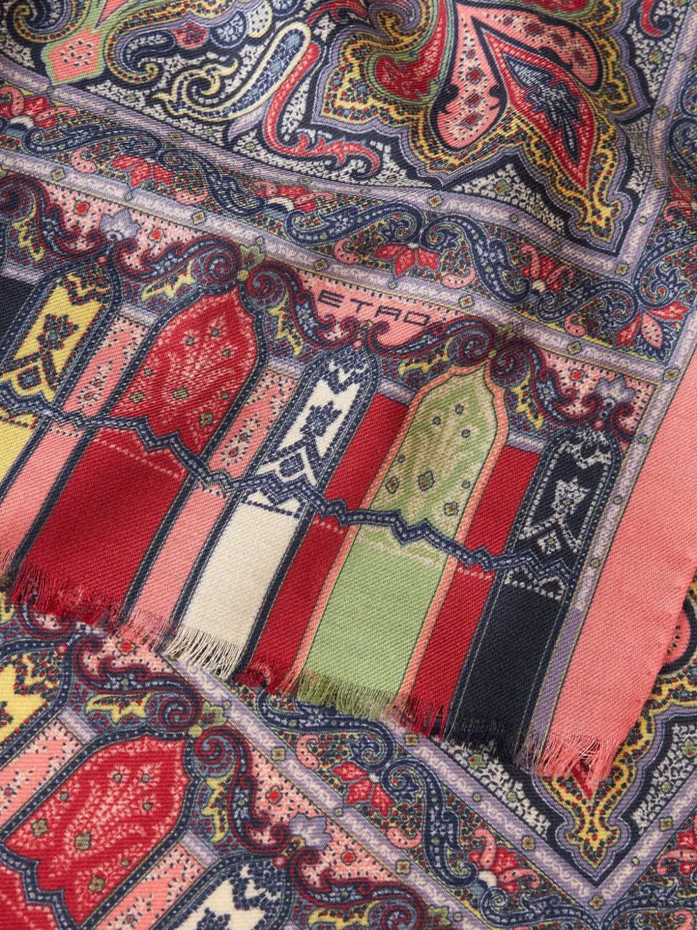 paisley-print wool-silk blend scarf