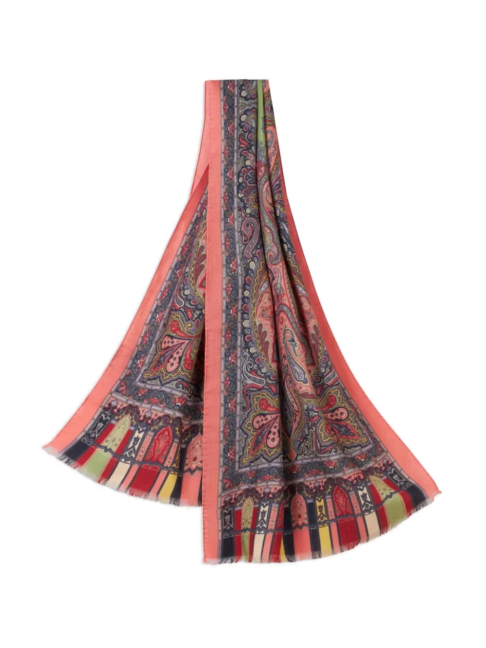 paisley-print wool-silk blend scarf
