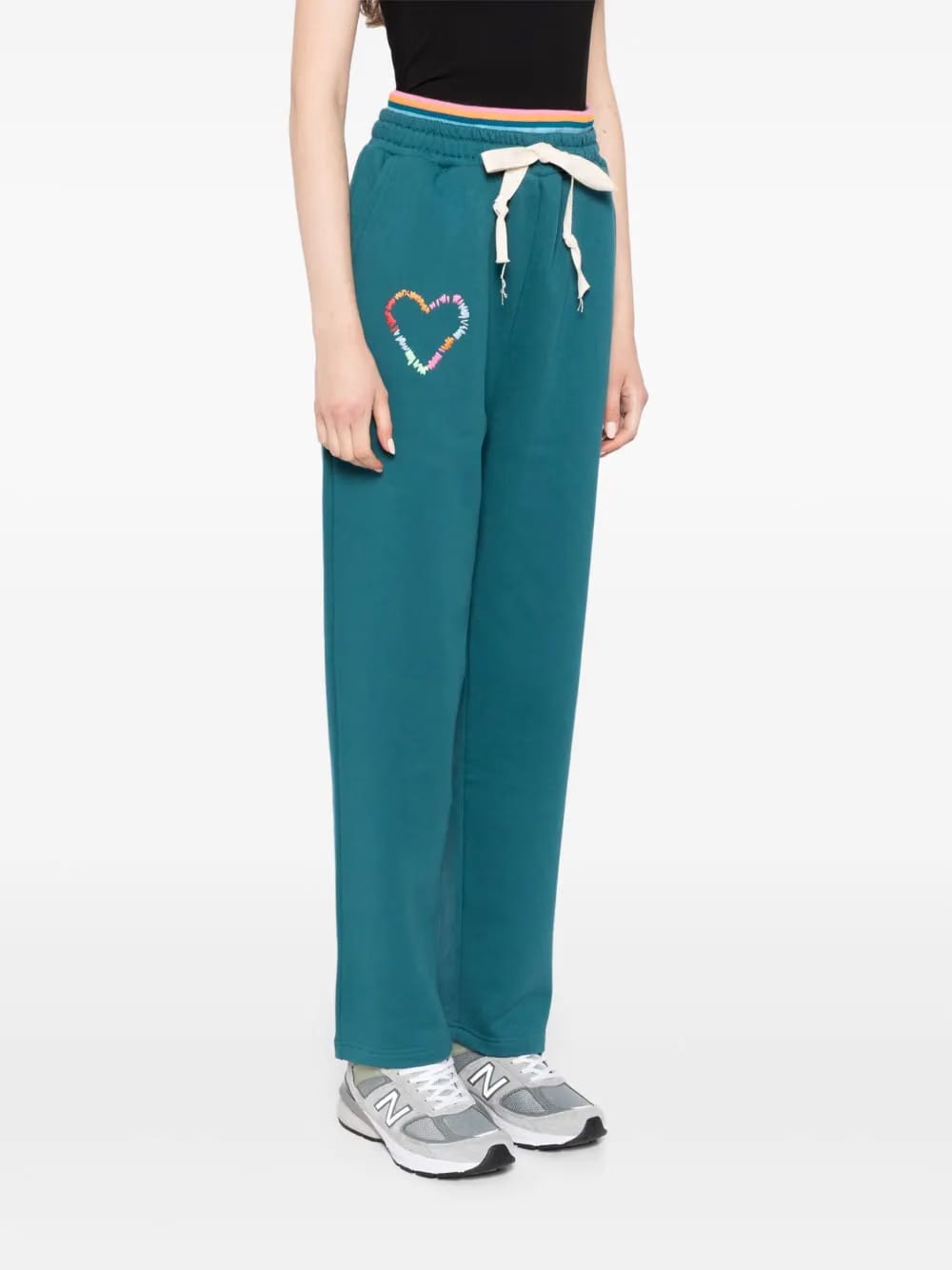 embroidered double-waistband jogger