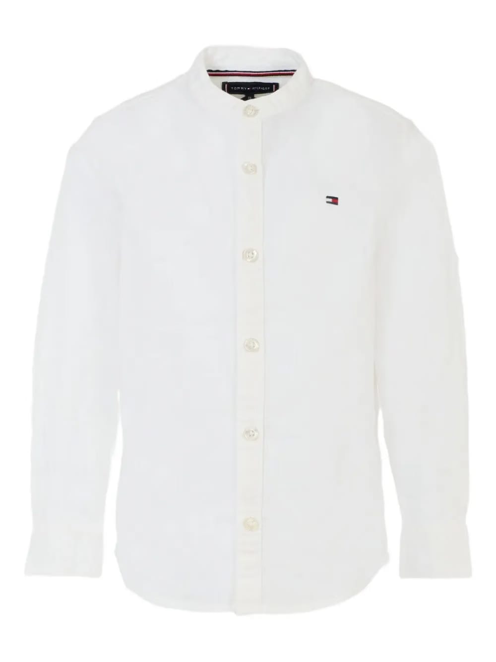 mandarin-collar long-sleeve shirt
