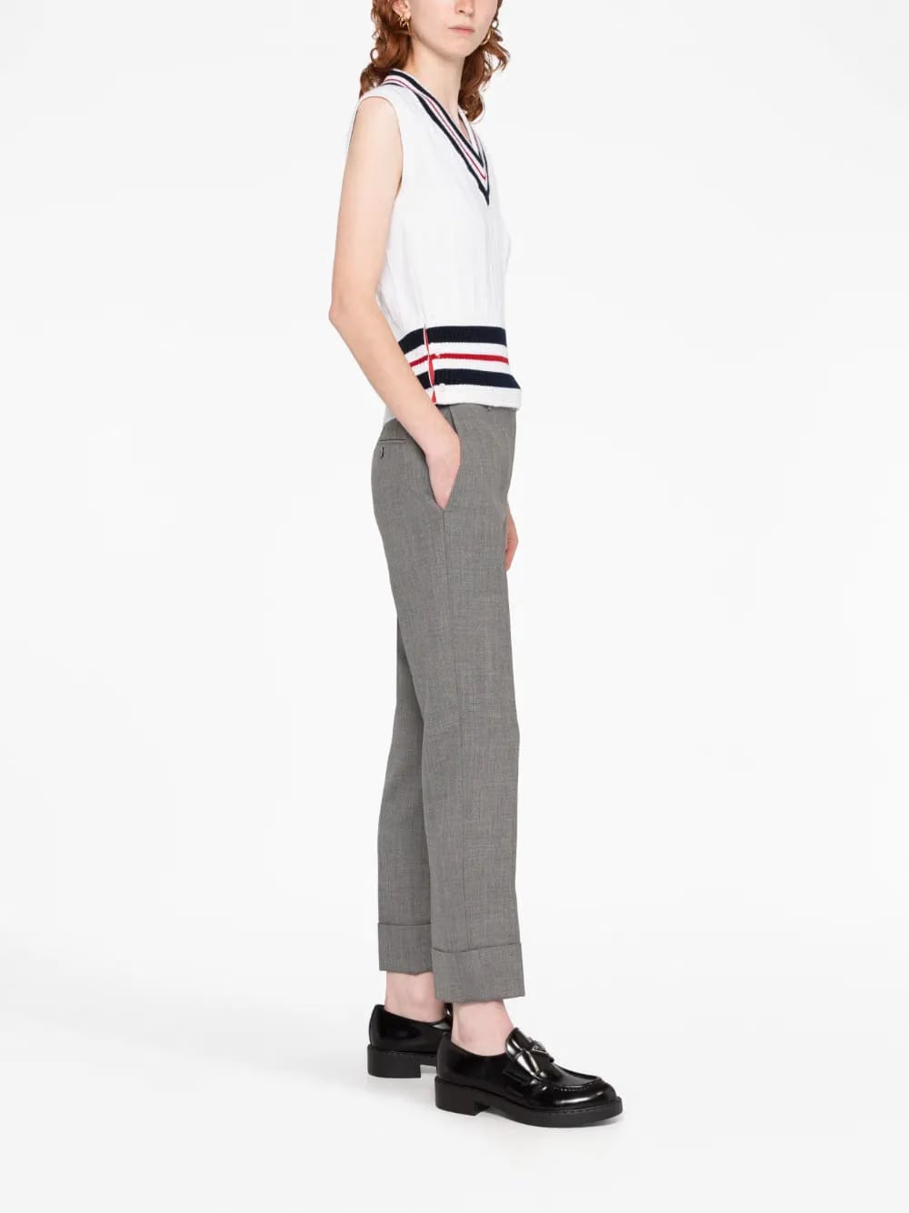 RWB-stripe cashmere top