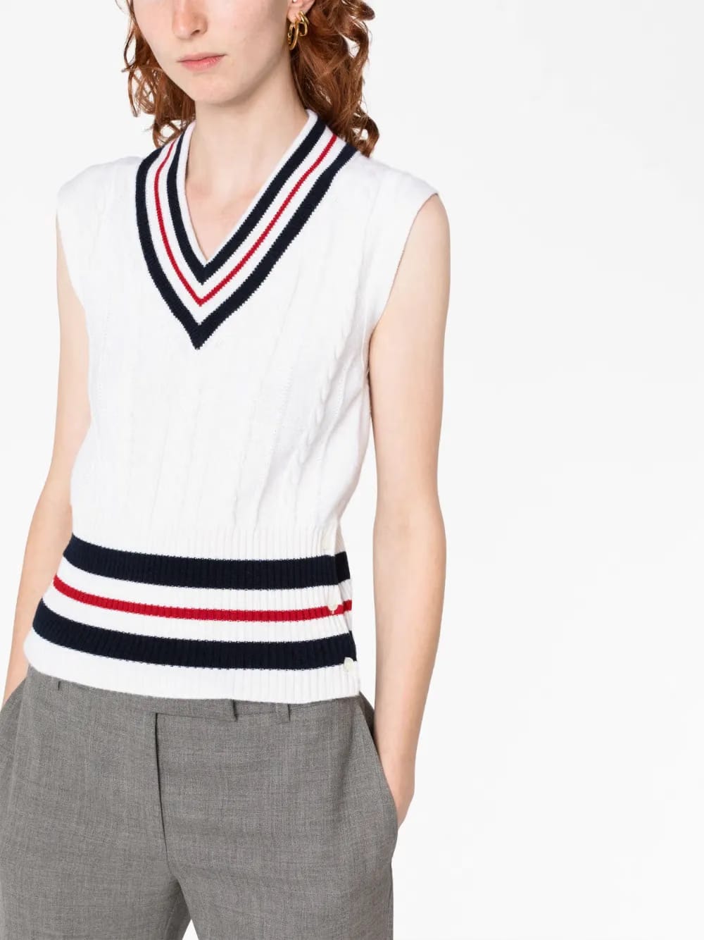 RWB-stripe cashmere top